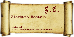 Zierhuth Beatrix névjegykártya